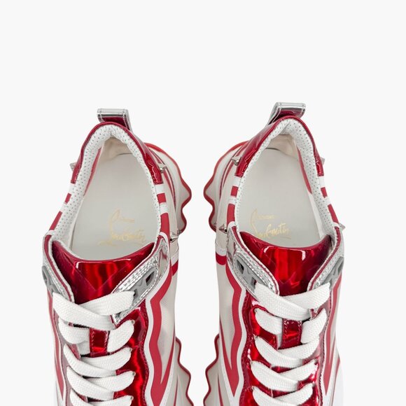 Christian Louboutin Sharkina Mesh Sneakers Size 37 US 7 White Red Loubishark 49 - Picture 6 of 15